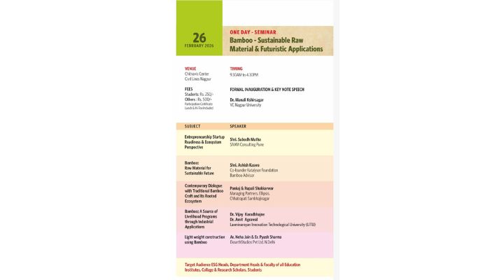 One Day – Seminar Bamboo – Sustainable Raw Material & Futuristic Applications